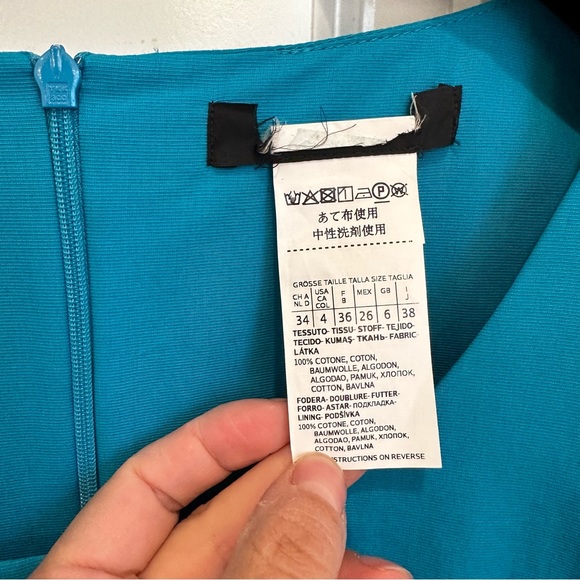 Weekend MaxMara Label-cut Cotton Poplin Dress 3/4 Sleeves. Size: Small US4 New - Picture 11 of 15